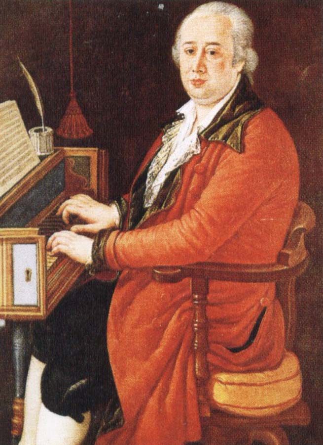 court composer in st petersburg and vienna playing the clavichord